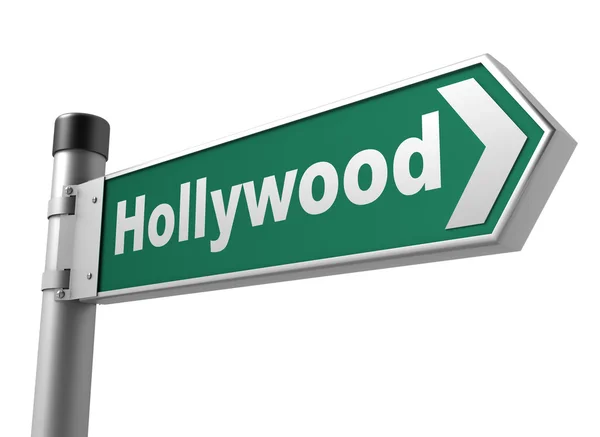 Hollywood road sign 3d illustration — Stockfoto