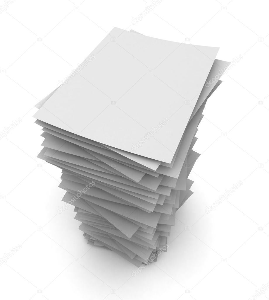paper stack concept  3d illustration