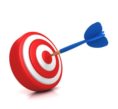Bullseye hedef kavramı 3d çizim