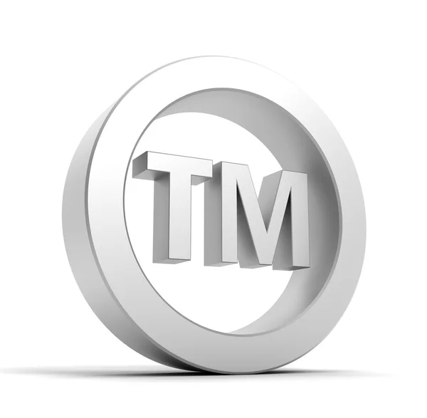 TM trade mark znak 3d ilustracja — Zdjęcie stockowe