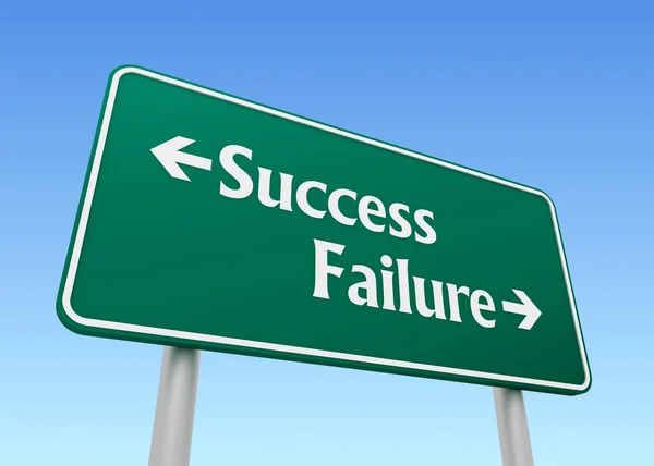 Success failure signpost concept  3d illustration — Stock Photo, Image