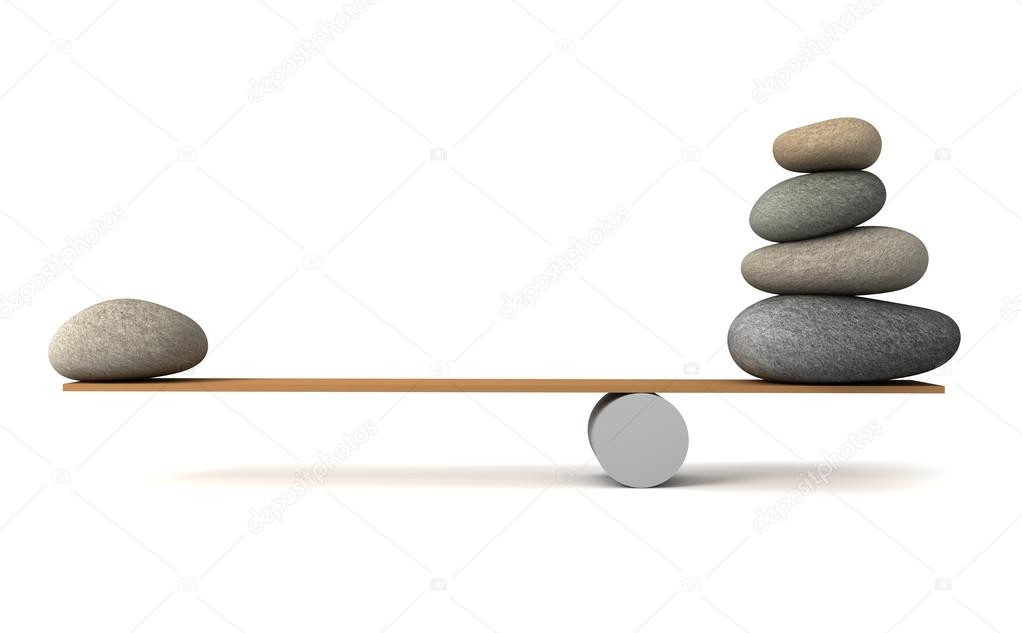 balancing stones concept  3d illustration