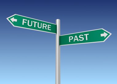 yol işareti 3d çizim geçmiş gelecek