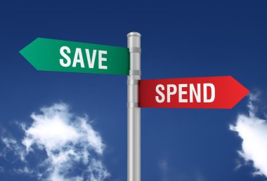 Kaydet harcamak yol işareti 3d çizim