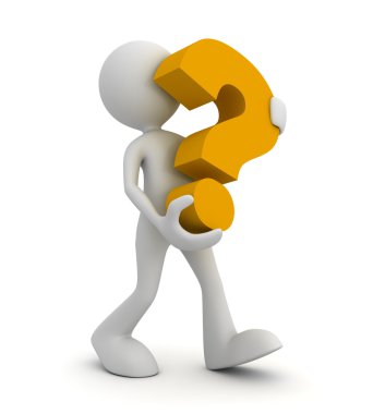 soru işareti kavramı 3d çizim