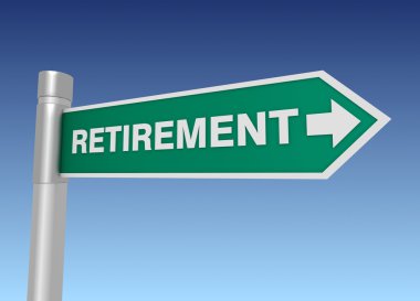 emeklilik yol işareti 3d çizim