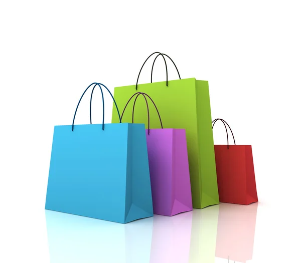 Bolsas de compras 3d ilustración — Foto de Stock