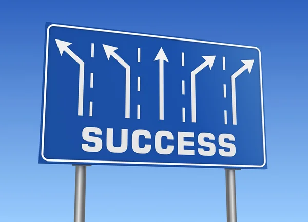 Success road sign 3d illustration — Stock Photo, Image