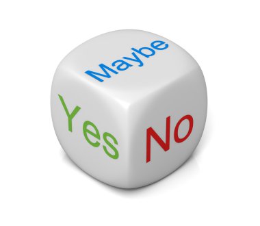 Evet Hayır Belki de 3d çizim küp