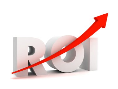 yatırım ROI kavramı 3d çizim üzerinde dönmek