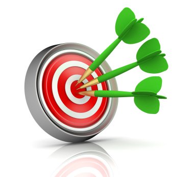 Bullseye hedef kavramı 3d çizim