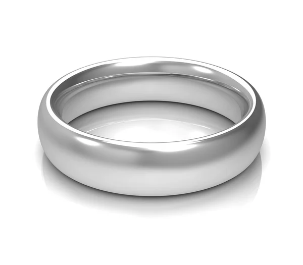 Ezüst esküvő gyűrűk 3D-s illusztráció — Stock Fotó