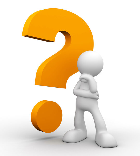 question mark and man concept  3d illustration