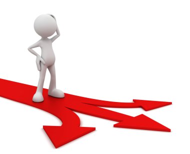 yön seçim kavramı 3d çizim