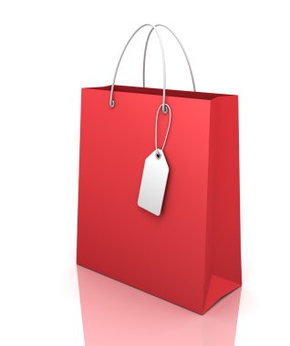 tek alışveriş çantası kavramı 3d çizim