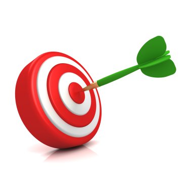 Bullseye hedef kavramı 3d çizim