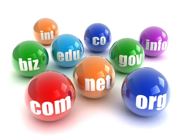 Domain spheres isolated 3d illustration — Stock Photo, Image