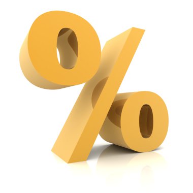 Yüzde işareti kavramı 3d çizim