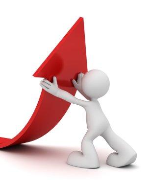 ok kavramı 3d çizim tutan adam