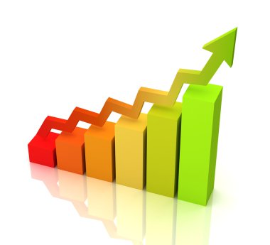 yükselen iş grafik kavramı 3d çizim