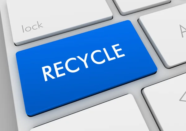 Recycle toetsenbord concept 3d illustratie — Stockfoto