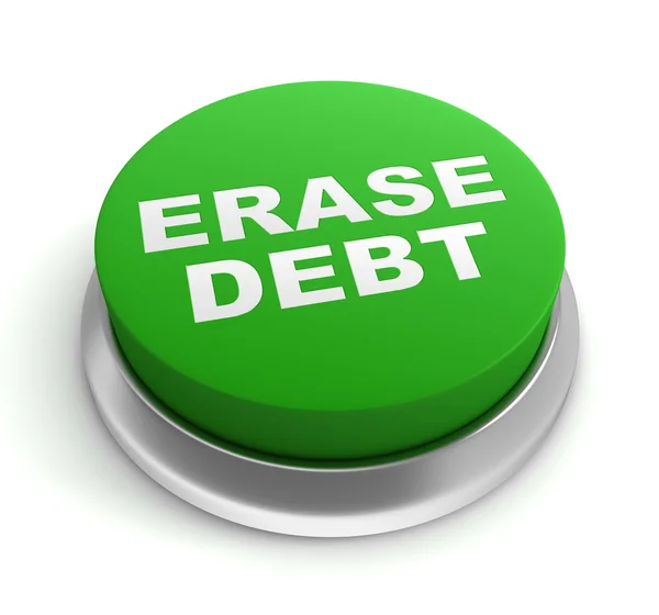 Erase debt button concept  3d illustration — Stock Photo, Image