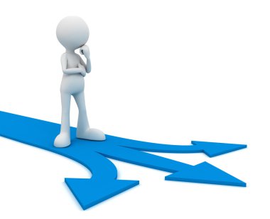 yön seçim kavramı 3d çizim