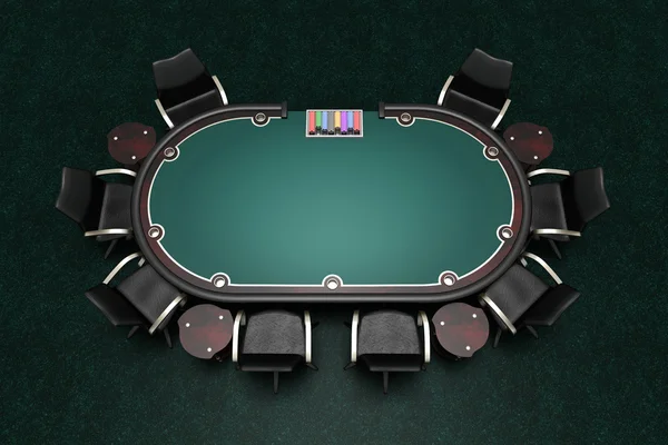 Poker tablo kavramı 3d çizim — Stok fotoğraf