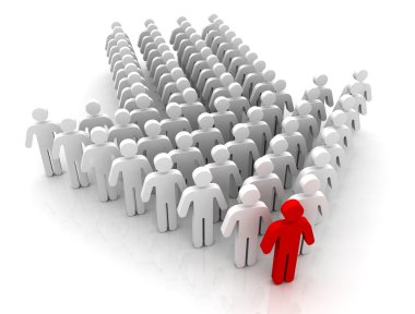 takım ve lider 3d çizim