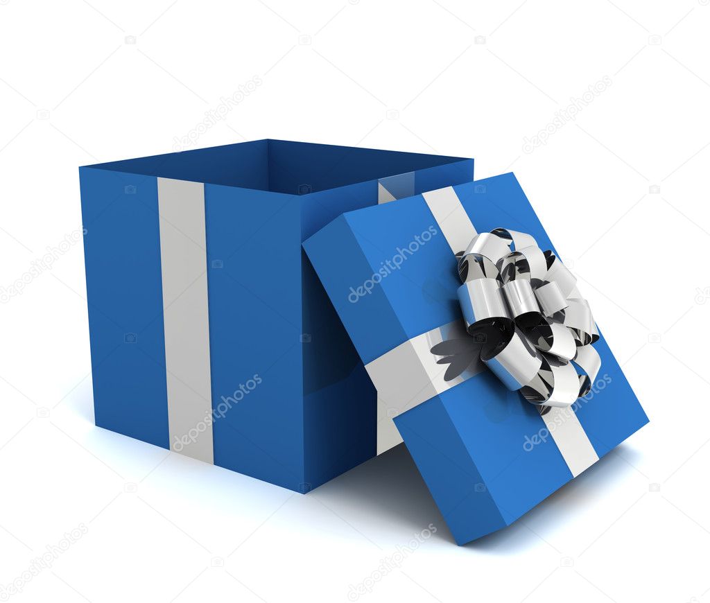 opened gift box concept  3d illustration