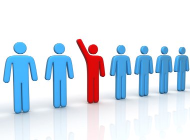 kalabalık 3d çizim üzerinden dışarı ayakta