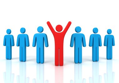 kalabalık 3d çizim üzerinden dışarı ayakta