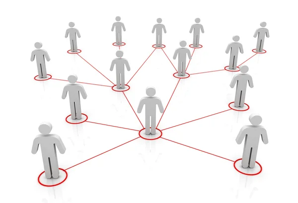 Bağlantıları kavramı 3d illüstrasyon insanlar ağ — Stok fotoğraf