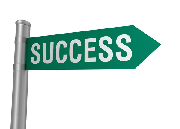 Success road sign 3d illustration — Stock Photo, Image