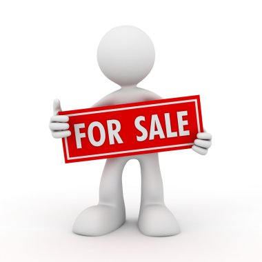 Satılık kavramı 3d gösterim amacıyla