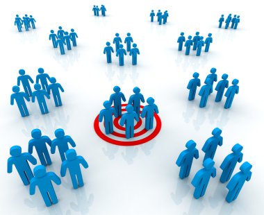 hedef grup kavramı 3d illüstrasyon