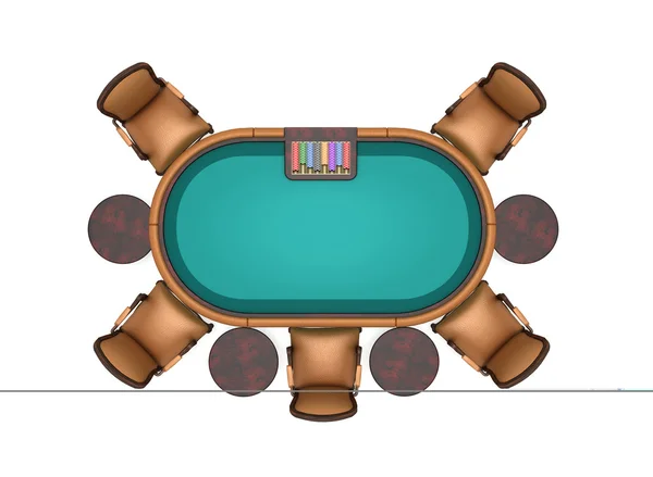 Poker tablo kavramı 3d çizim — Stok fotoğraf