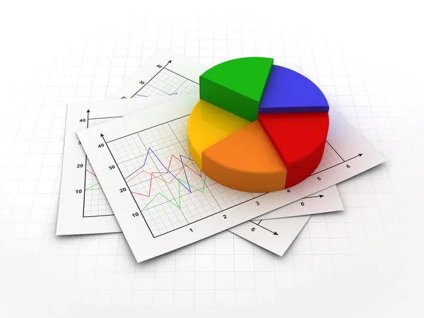 Business pie chart graph concept  3d illustration — Stock Photo, Image