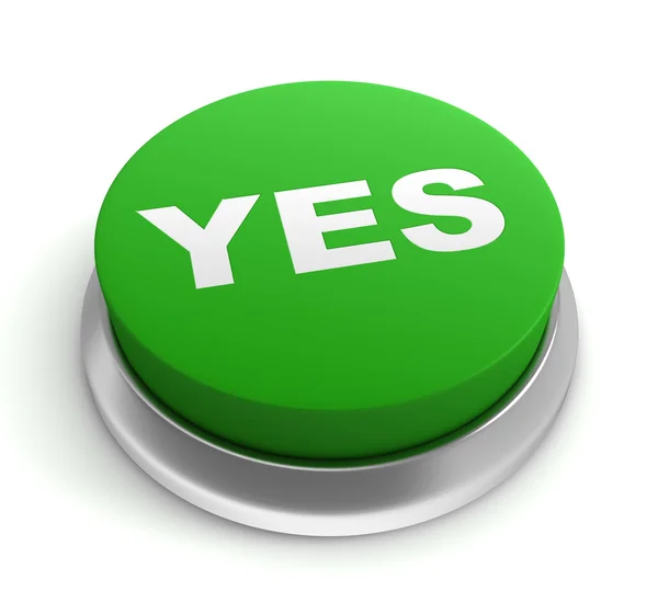 Yes button concept illustrazione 3d — Foto Stock
