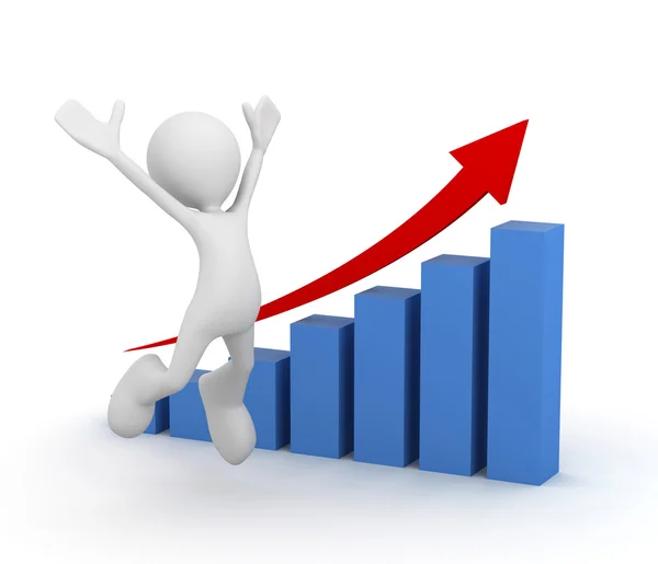 Celebrating rising graph concept 3d illustration Stock Photo by ...