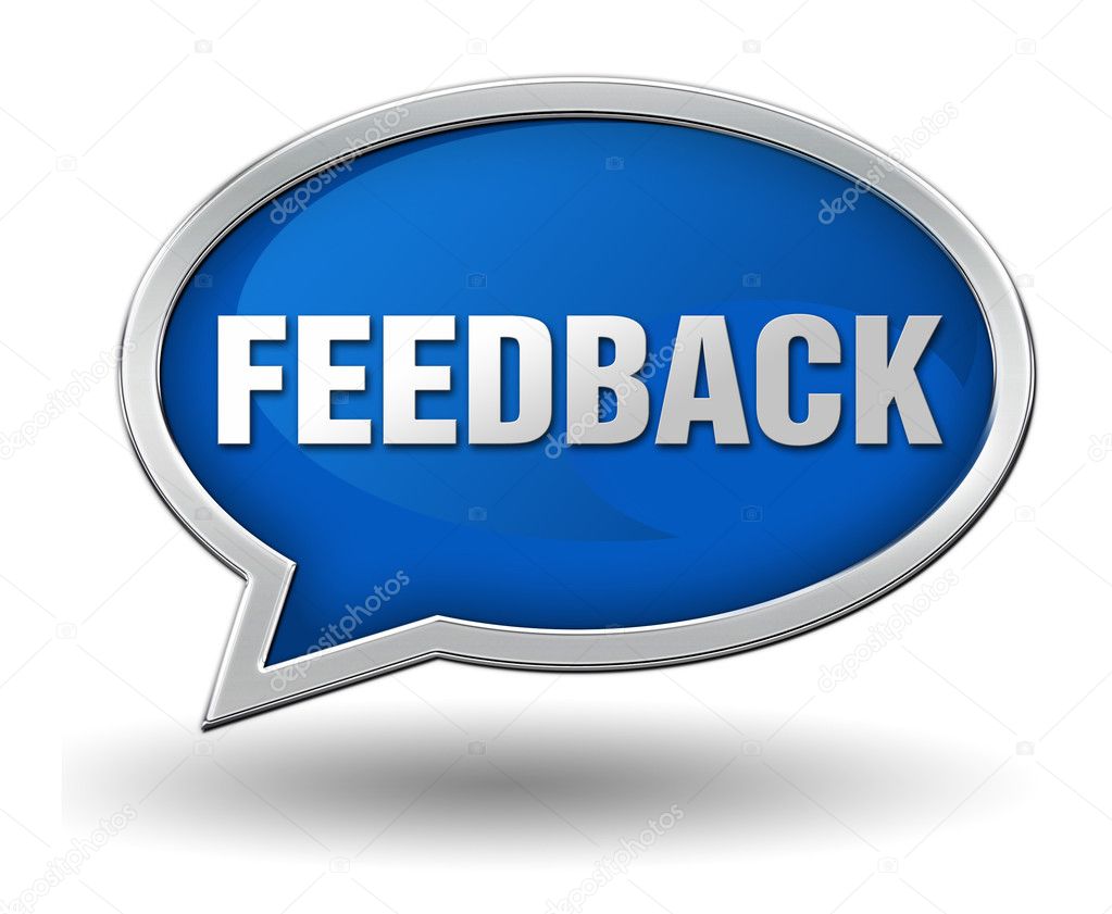 Feedback badge 3d illustration isolated on white  background