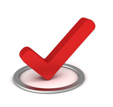 onay işareti kavramı 3d çizim