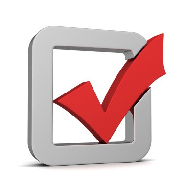 onay işareti kavramı 3d çizim