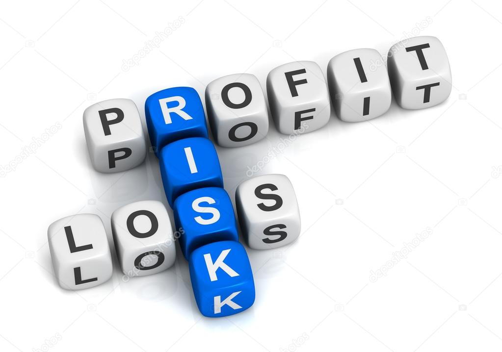 profit risk loss cubes concept  3d illustration