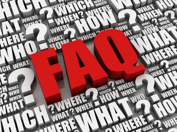 FAQ vraag brieven 3d illustratie — Stockfoto