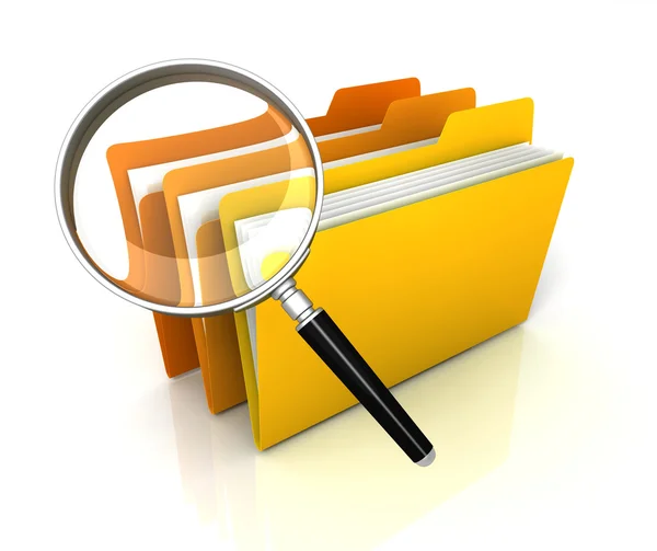 Folder or file search concept  3d illustration — Stock Photo, Image