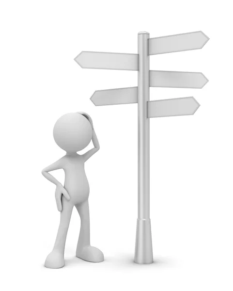 Which way to go 3d illustration — Stock Photo, Image