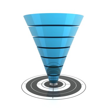 seperating funnel graph concept  3d illustration clipart