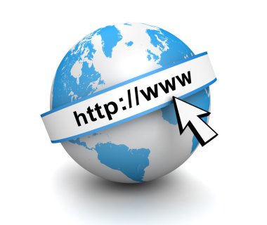 Internet izole 3d illüstrasyon