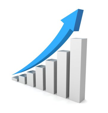 yükselen iş grafik kavramı 3d çizim